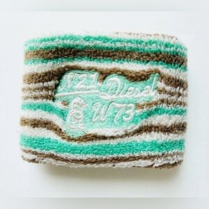 NEW DIESEL CLOTHING CO RARE MENS DESIGNER VINTAGE WRISTBAND ATHLEISURE SWEATBAND